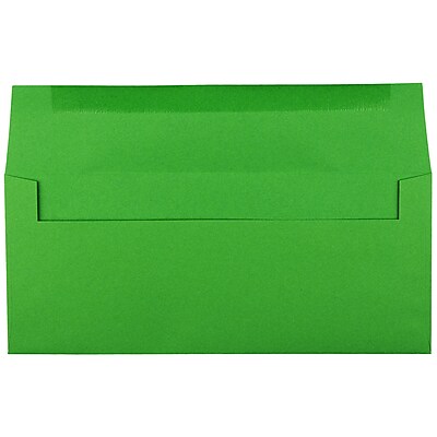 Green Recycled JAM PAPER #10 Business Colored Envelopes 4 1/8 x 9 1/2 50/Pack 